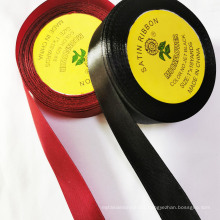 Soild Color Double Face 100% Polyester Satin Ribbon For Decoration